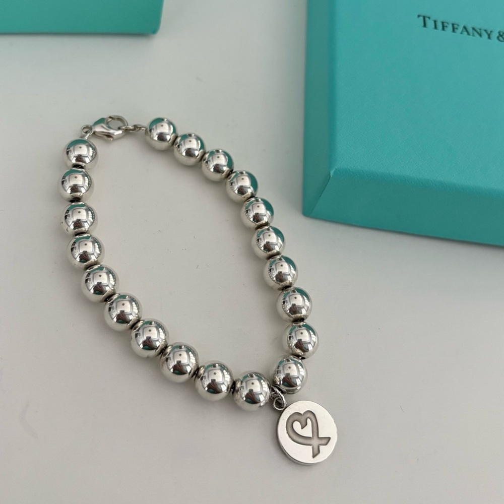 Tiffany & Co. Paloma Picasso Loving Heart Charm Beaded Bracelet